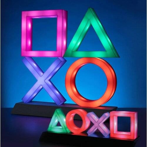 Vogliovoi USB Playstation Sign Voice Control Game Icon Light Acrylic Atmosphere Neon Club KTV Ornament Bar Decorative Lamp