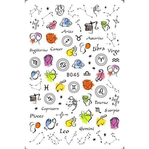 1Pcs Constellations Gel Polish Nail Sticker Decals Sliders Paper Nail Art Decoration Accessories Manicure Tattoos DIY
