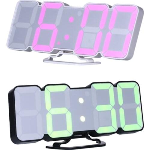 115 Color LED 3D Digital Desk Wall Clock 12/24h Thermometer Remote/Vioce Control Dropship