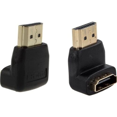 2Pcs Hdmi Right Angle Male To Female Adapter - Conventional & 270 Degree