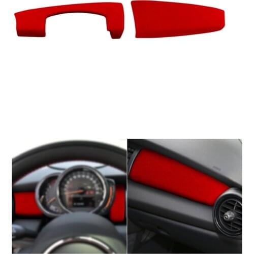 2Pcs Suede Car Interior Dashboard Meter panel Frame Cover Trim Sticker Fit For BMW MINI F55/F56/F57 2014-2020