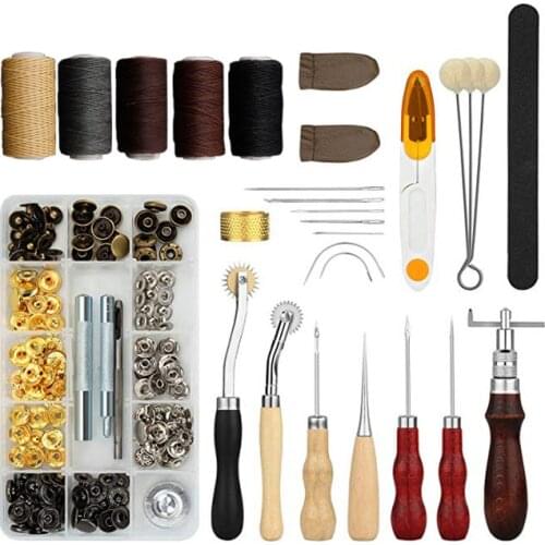 28PCS Leather Sewing Tools DIY Hand Stitching Leather Craft Tool Set For Garment Bags Decoration Accessories