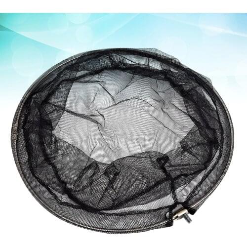 40cm Folding Stainless Steel Frame Nylon Dense Hole Fishing Landing Net Head (Black)