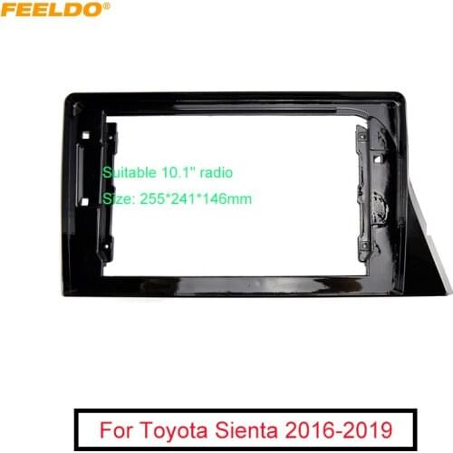 FEELDO Car Stereo Audio 10.1" Big Screen Fascia Frame For Toyota Sienta 16-19 2Din Dash Fitting Panel Frame Installation Kit