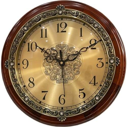 Large Solid Wood Retro Wall Clock Living Room American European Silent Bedroom Creative Watch Home Relogio De Parede Gift FZ635