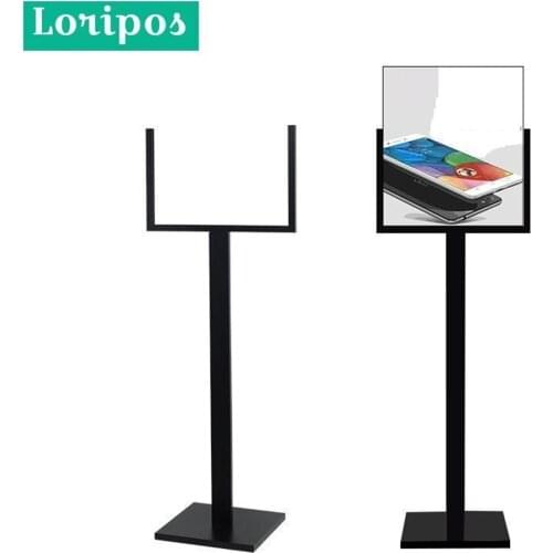 Black Metal Poster Stand For Display Advertising Banner Support Stand Holder POP Picture Price Tag Display Rack Floor Menu Stand