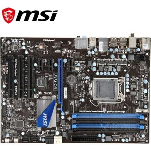 For MSI P67S-C43 Computer Motherboard LGA 1155 DDR3 For Intel P67 P67M Desktop Mainboard Used