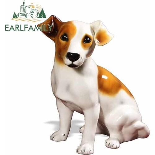 EARLFAMILY 13cm x 10.6cm For Jack Russell Terrier Car Bumper Stickers Vinyl Car Wrap Decal Waterproof Occlusion Scratch