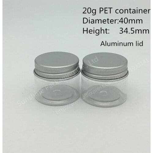 Hot sale 500X20g PET jar, 20 gram plastic cream jar, 2/3 oz jar for child safe, 20g cosmetic container
