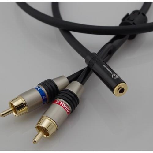 HIFI RCA Cable 2RCA to 3.5 Audio Cable RCA 3.5mm Jack RCA AUX AUDIO Cable for Amplifier Headphone Speaker Y Splitter Cable Cord