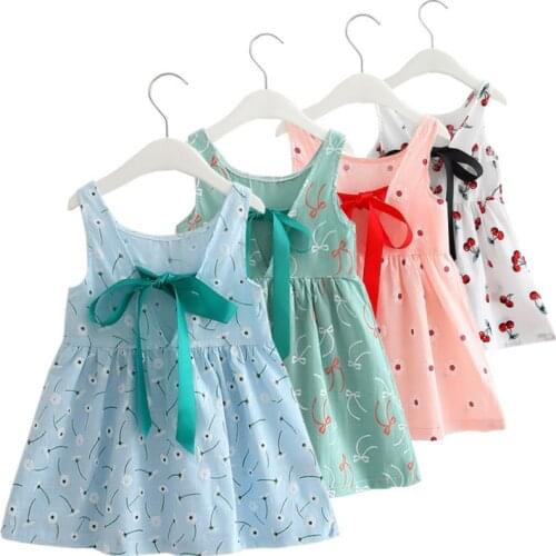 For 1 2 4 6 8 10 Years Toddler Girls Princess Dress For Girls Cotton Floral Bohemian Dress Baby Girl Summer Ribbon Bow Sundress
