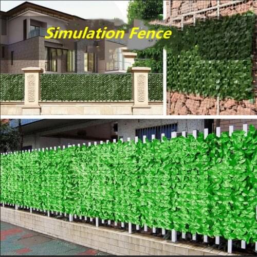 25X50cm Artificial Plant Fence Simulated Leaf Fence Net Balcony Fence Home Garden Outdoor Hotel Green Plant Wall Decoration