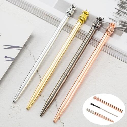 Creative Pineapple Pen Ballpoint Pens Spot Metal BallPen Pen School Office Supplies Stationery Business Hotel Gift 4 Color