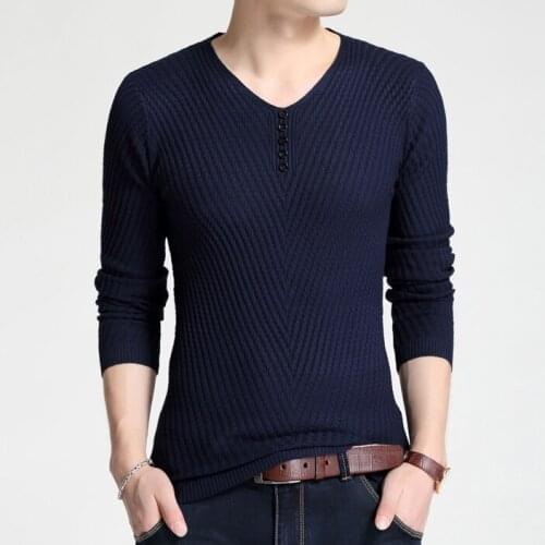 Sweater Hombre Brand New Casual Mens Sweater Long Sleeve V-Neck Knitted Men Homme Mens Sweaters Korean Clothes Big Size 4XL
