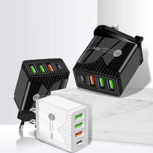 New 36W Charger PD20W Fast Charge Charger 5V6.2A Charging Head 3A Port + 1C Port Lightweight Mobile Phone Charger