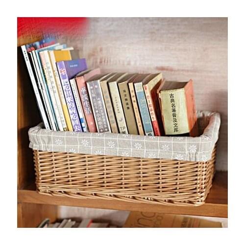 Wicker Storage Baskets Pastoral Cosmetics Storage Box Rattan Desktop Snack Storage Basket