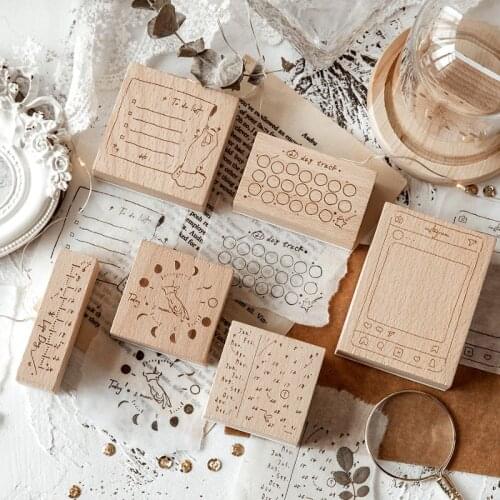 Simple Record Patterns Wood Stamp For Stationery DIY Scrapbooking Rubber Card Making Album Decoroation Crafts