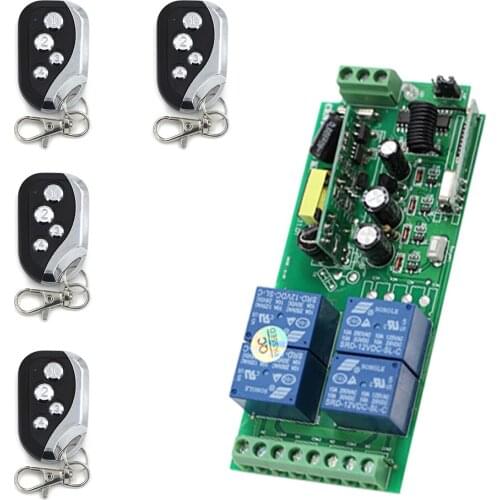 AC 85V-250V RF Remote Control Outlet Switch Receiver Transmitters 10A Relay 4CH Electric Curtain Motor Control Switch 315/433MHz