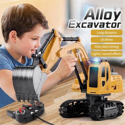 RC Excavator Toy 2.4Ghz 6 Channel 1:24 RC Engineering Car Alloy And Plastic Excavator 6CH RTR For Kids Christmas Gift