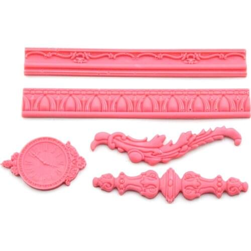 Roman column clock embossed fondant cake mold silicone mold chocolate silicone mold DIY baking tools