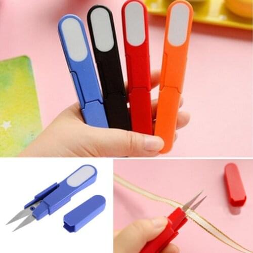 Fish Use Scissors Line Cutter Fishing Scissors Handle With Covers Plastic Stainless Steel Fishing Tackle Tool Random Color