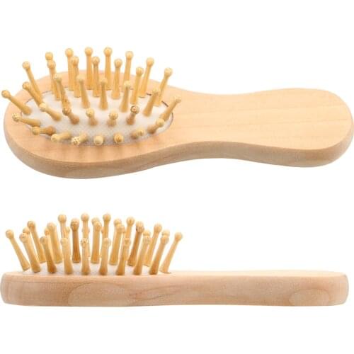 Healthy Paddle Cushion Scalp Hair Care Healthy Salon Styling Brush Massage Bamboo Brush Anti-Hair Loss Wood Comb