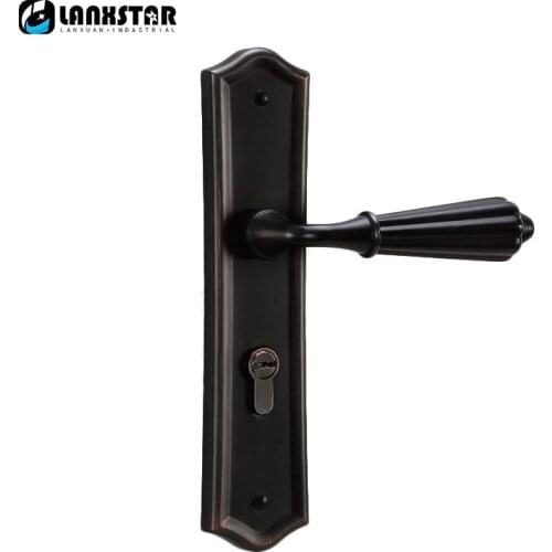 LANXSTAR Modern Luxury European Indoor Door Lock Wooden-door Handle-lock Solid wood Livingroom Bedroom Entrance-door Locks