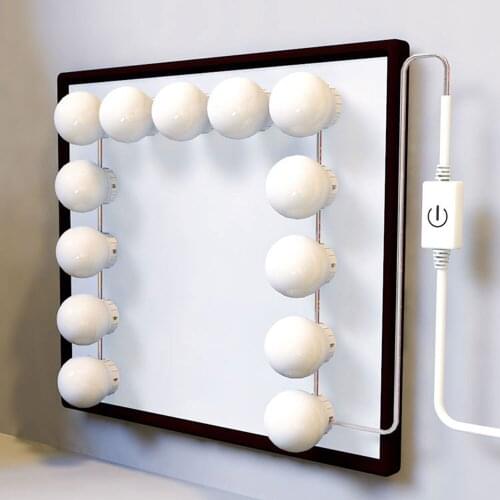 14 LEDs Bulb String Lights Makeup Mirror Light Dimmable 3 Mode USB Plug LED Mirror Lamp Kit Lens Headlight Dresser Lamp