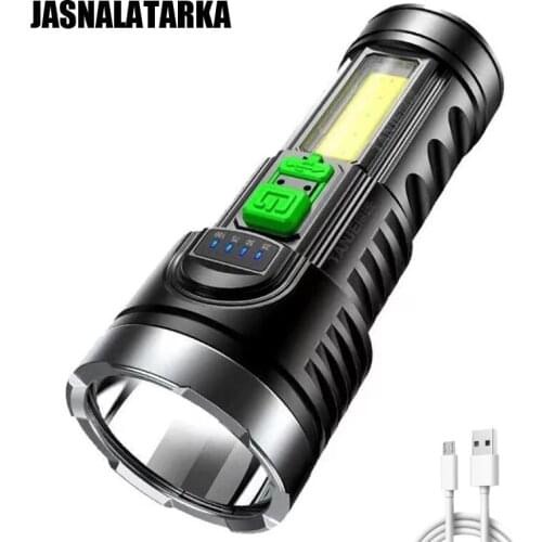 High Power LED Flashlight Portable USB Rechargeable Ultra Bright Hard Light Powerful Flashlight Camping Hiking Lamp Waterproof
