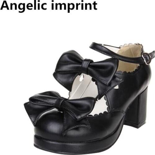 Angelic imprint handmade mori girl lolita shoes woman cosplay shoes lady high heels Pumps women princess dress party shoes 33-47