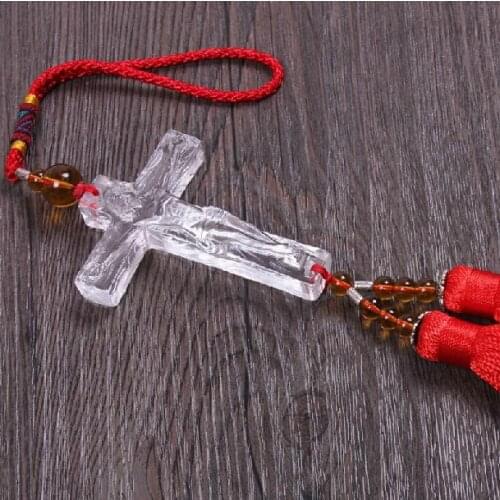 Car ornaments imitation glass Jesus cross boutique interior car hanging, car interior car accessories