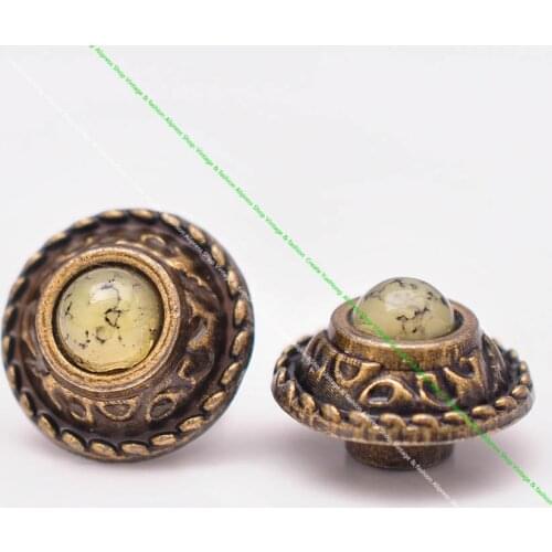 10Pcs 12mm Brass Floral Carved Rope Side DIY Leathercraft Belt Accessories Beige spike Rivet Stud Turquoise Concho Screwback