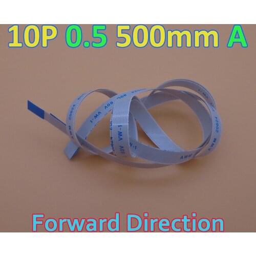 1-100pcs 10 pin Flat Switch Ribbon Flex Cable Power Button 10pin 0.5mm 50cm 500MM forward direction 10P Ribbon Flex Cable