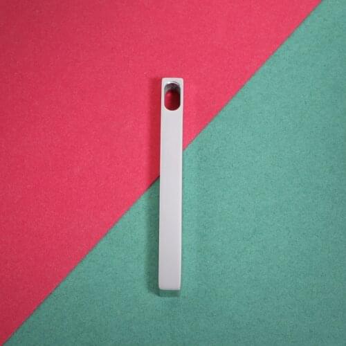 100% Stainless Steel Rectangle Bar Pendant Blank For Engrave Metal Rectangle Tag Pendant Mirror Polished Wholesale 10pcs