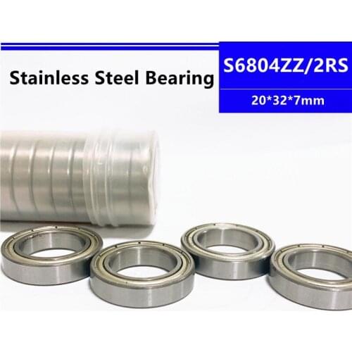 10pcs/50pcs S6804ZZ S6804-2RS 20*32*7mm Stainless Steel Deep Groove Ball Bearing 20x32x7mm SB6804ZZ S6804 S6804Z S6804RS