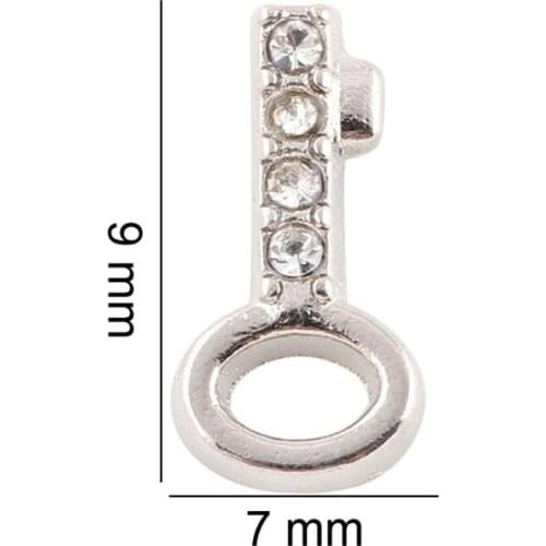 20Pcs/Lot Crystal Key Floating Charms Hand-made DIY for Glass Lockets