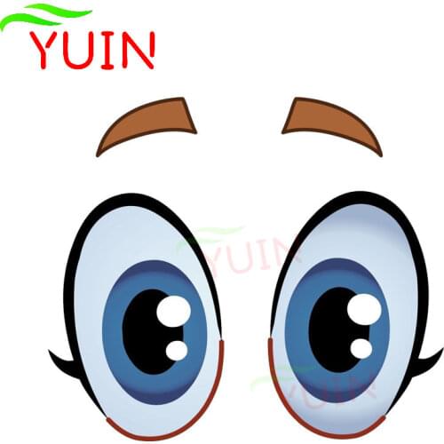 Car Sticker Eyes Cartoon Fun Eyeballs Decal Cars Accessories PVC Decorative Waterproof Sunscreen Premium Stickers 16*14cm