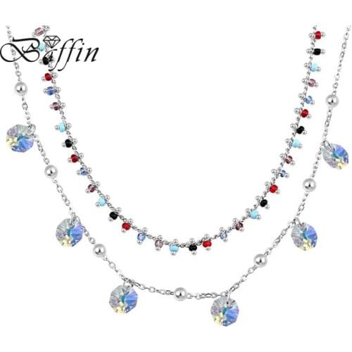 BAFFIN Bohemian Beads Chain Choker Fashion Jewelry Multi Layers Necklaces For Women Crystals From Swarovski