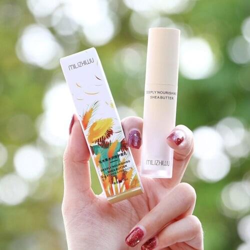 1pcs Shea Butter Lip Balm Moisturizing Hydrating Natural Easy To Wear Long Lasting Waterproof Makeup Lip Balm TSLM1