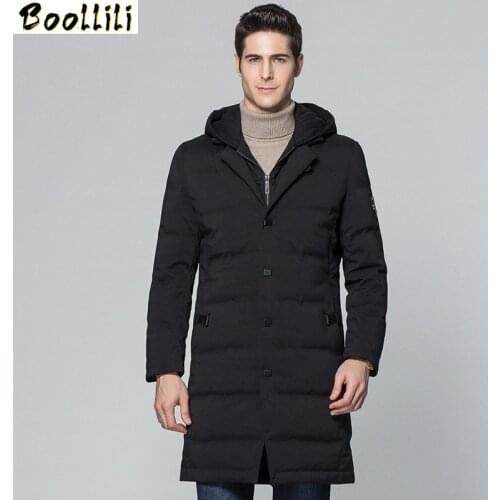 Boollili Winter Hooded Duck Down Jacket Men Long Warm Down Coat Mens Jackets 2020 New Parka Overcoat Casaco Masculino