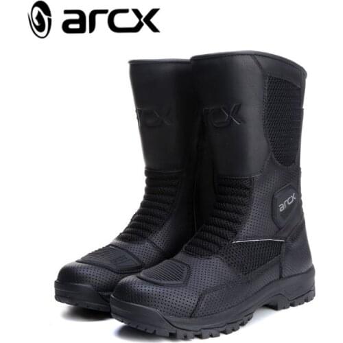 ARCX Motorcycle Boots Men Summer Mesh Motorcycle Shoes Motocross Boots Motorbike Riding Racing Botas Moto Vented Boots L60686