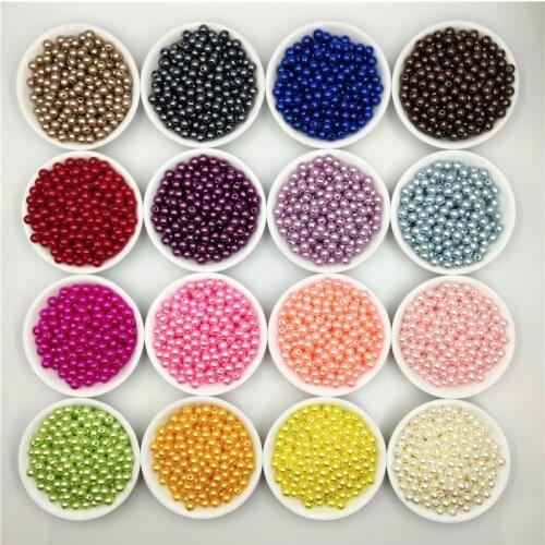 6mm 100pcs/lot Straight Hole ABS Imitation Pearls Spacer Loose Beads for Jewelry Making DIY Charms Bracelet Necklace Accessories