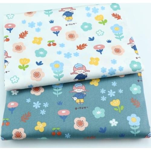 Girl Flowers 100% Cotton Fabric For Kid,DIY Bedding Textile Fabric,sewing Quilting Fat Quarters Material For Baby&child