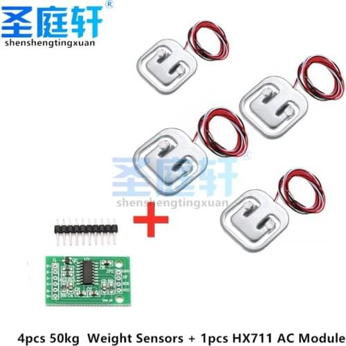 Human Load Cell Weight Sensors HX711 AC Module 4pcs 50kg Pressure Sensors Measuring Tools