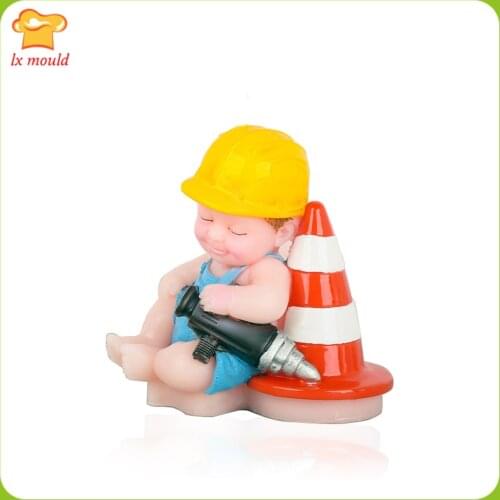 Engineering 3D Baby Silicone Mold Cake Party Supplies Creative Birthday Candle Mould Child