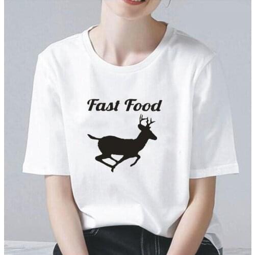 Fast Food Letter Printed Women T Shirt Harajuku Short Sleeve Tee Shirt Femme Summer Casual Tshirts Women Tops Camiseta Mujer