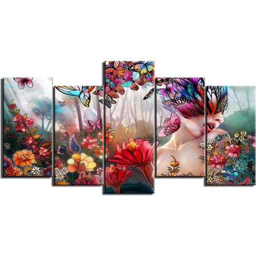 HD Printed Abstract butterfly girl Painting on canvas room decoration print poster picture canvas Free shipping/ny-1706