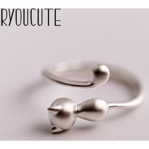 Punk Trendy Silver Color Cat Big Rings for Women Luxury Jewelry Adjustable Antique Rings Anillos joyas de plata