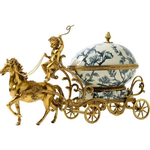 Zq European and American Style Living Room Entrance Creative High-End Luxury Ceramic Fruit Plate Jewelry Storage Box Ornaments