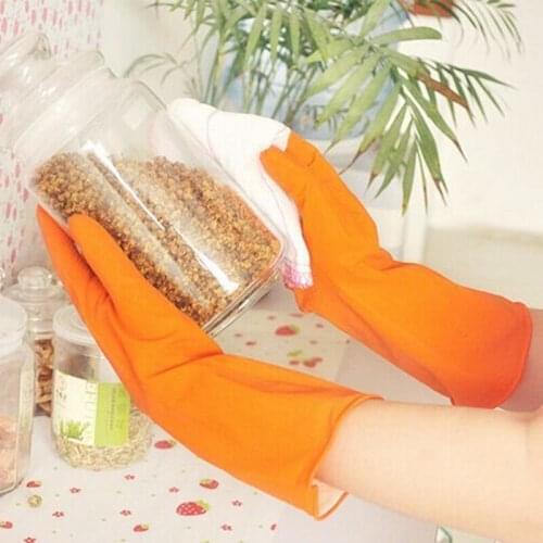 Long Sleeve Kitchen Antiskid Waterproof Household Glove Warm Dishwashing Glove Water Dust Stop Cleaning Latex Rubber Gloves